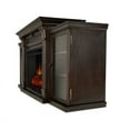Calie Entertainment Center Electric Fireplace in Dark Walnut by Real