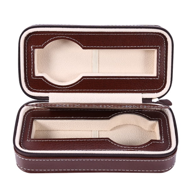 Organizador de relojes, caja de almacenamiento de relojes para parejas con 2 ranuras, probada y confiable Jadeshay A