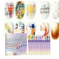 thumbnail image 2 of 12 Color Nail Art Pens, 0.5 MM Nail Polish Pens Set Drawing Painting Point Liner Acrylic Painted Pen Kit, Waterproof and Quick-drying Nail for DIY Nail Design, Home & Salon Manicure Tools(3 set), 2 of 9