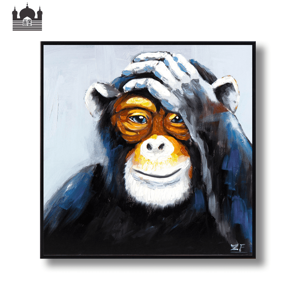 Chimpanzee Art Modern Canvas Oil Painting Print Picture Home Wall Decor Unframed 