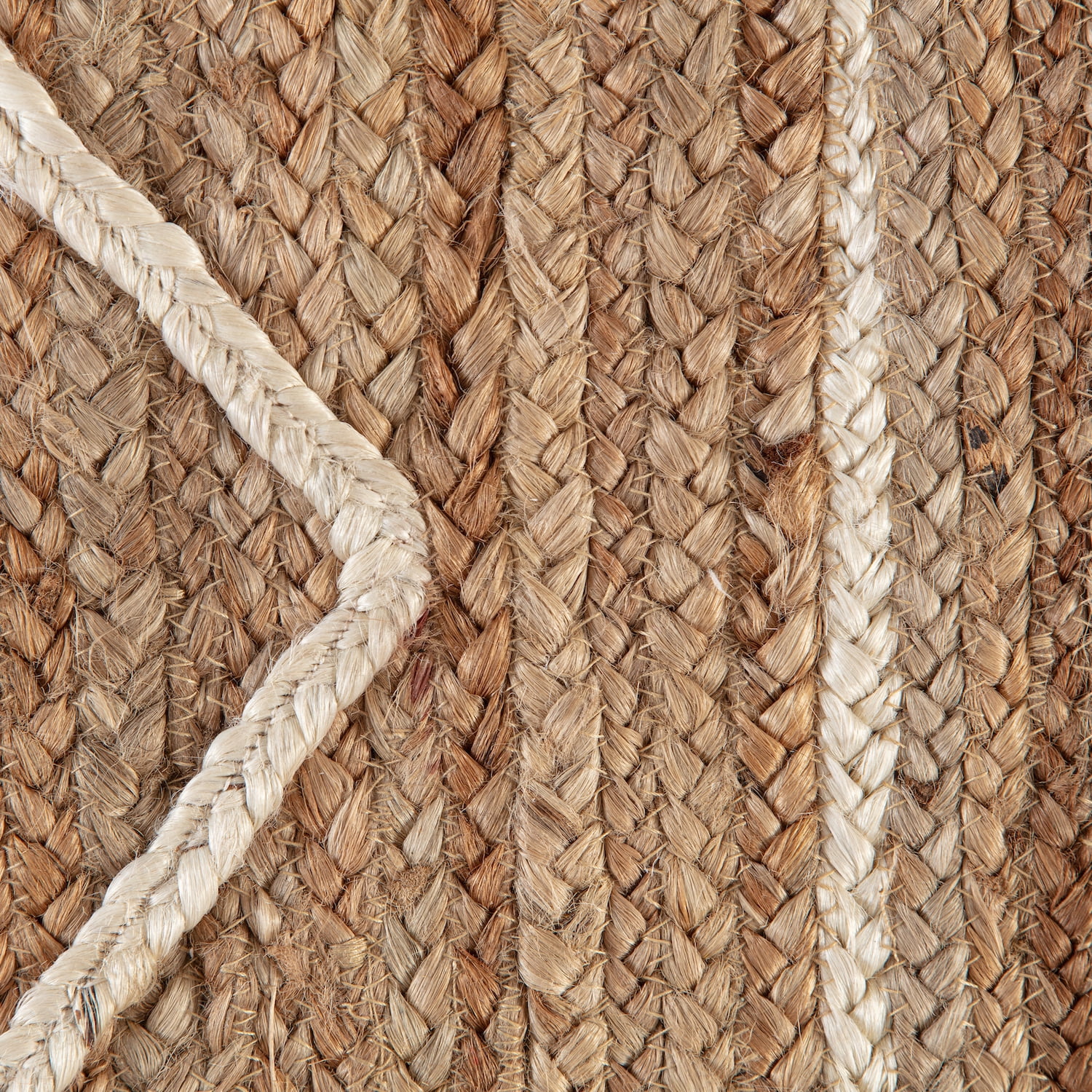 Jani  Anatolian Natural & Ivory Diamond Stripe Braided Area Rug 8' x 10'