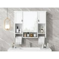 thumbnail image 6 of 35'' x 28'' Modern Wall Mounted Bathroom Storage Cabinet, Bathroom Wall Cabinet with Mirror, Medicine Cabinet with Towels Bar, 6 of 15
