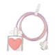 thumbnail image 2 of Cubierta protectora del cable del cargador Protector del cargador Protector del estuche del cargador del cable de protección del enchufe de carga , Rosa y blanco, 2 of 8