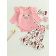 thumbnail image 5 of Chengji Chengchuan Baby Girl Western Ruffle Romper Cow Print Bell Bottoms (3-6 M), 5 of 10