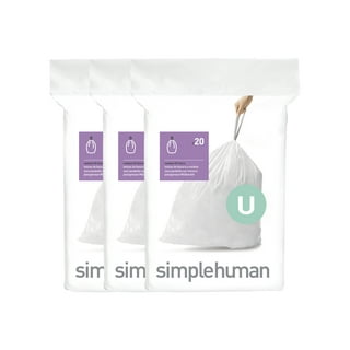 simplehuman Code J Custom Fit Drawstring Trash Bags, 240 Roll Pack, 30-45  Liter / 8-12 Gallon, White