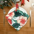 thumbnail image 2 of Coolnut Set of 1 Tropical Floral Satin Napkin Square 20 Inches Table Napkins Soft Smooth Decorative Napkins for Wedding Banquet Party Decoration, 2 of 6