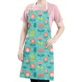thumbnail image 5 of Pioneer Flower Floral Print Pattern Apron for Women and Men, Cotton Linen Waterproof with Pockets, Adjustable, 33x27 Inch for Kitchen, Gardening, BBQ, Salon, 5 of 6