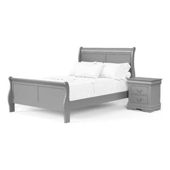 Furniture of America Toni Wood 2-Piece Full Bedroom Set in Gray