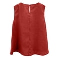 thumbnail image 5 of ZHYou No Boundrie Plus Size Women's Linen Tank Tops Crewneck Casual Loose Fit Sleeveless Summer T Shirts with Pockets Red Size 2XL, 5 of 5
