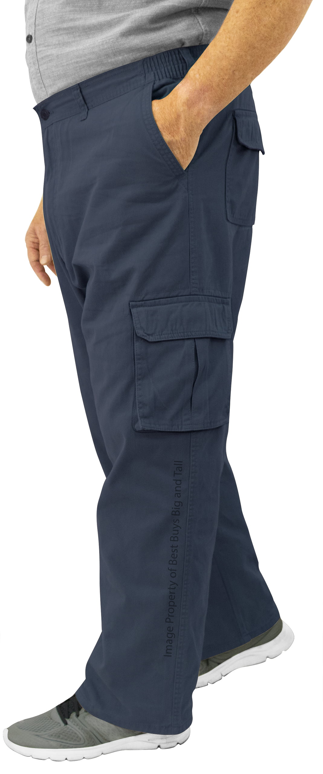 Big & Tall Men's Casual Cargo Pants with Side Elastic by Full Blue Sizes 42-68 