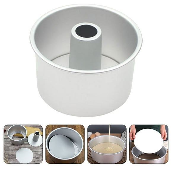 UPOUART 8 Inch Aluminum Round Cake Pan Chiffon Tube Pan with Removable Bottom for Baking