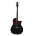 thumbnail image 2 of 41inch Cutaway Round Back Acoustic Guitar Spruce Top Grape Hole, Black, 2 of 10