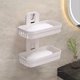 thumbnail image 4 of Multipurpose Kitchen Bathroom Shelf Wall Holders Storage Rack Bathroom Rack Storage Box Strong Adhesive Sticker Shower Rack Shelf - 2 Soap Box- Deals Of The Day Clearance, 4 of 9