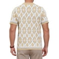 thumbnail image 3 of Men's Argyle Polo Shirt Casual Short Sleeve Plaid Knitted Shirts XL Khaki, 3 of 6