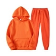 thumbnail image 5 of RPVATI Sweatsuit Set for Women 2 Piece Fall Casual Long Sleeve Hoodies Loose Drawstring Sweatpants Lounge Winter Cute Track Suits 2025 Orange XL, 5 of 5