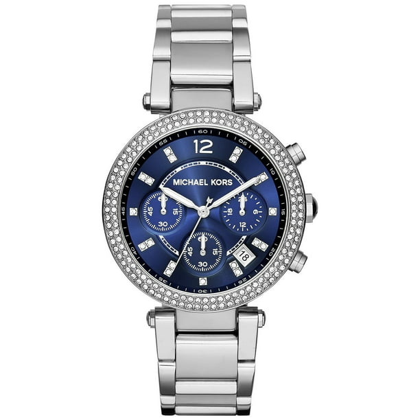 in spite of Array of according to Michael Kors Women's Parker Chronograph Navy Dial Stainless Steel Watch  MK6117 - Walmart.com