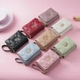 thumbnail image 2 of IELGY women's short wallet, zipper three-fold embroidered fashion multi-card position clutch change bag, 2 of 2