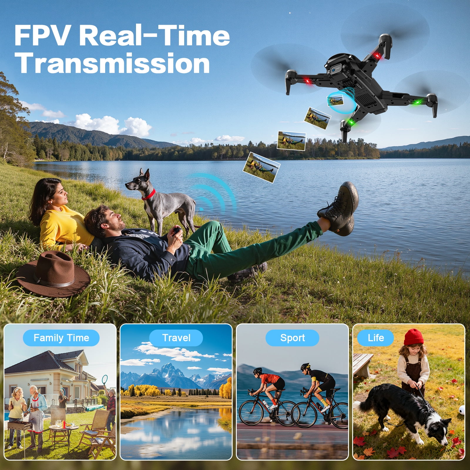VILINICE 1080P Drone with Cameras for Adults, Foldable FPV Quadcopter with Brushless Motor, Obstacle Avoidance, Gesture & Trajectory Control, Headless Mode, Video HD Dual-Camera Drones for Beginners