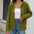 thumbnail image 2 of Pxxlle Knit Hoodie Sweater for Women Zip Up Sweatshirts Casual Long Sleeve Hooded Sweatshirt Solid Color Fall Winter Hooded Sweaters Army Green S, 2 of 10