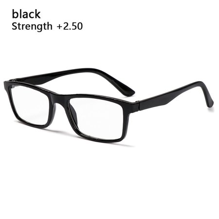 +1.00~+4.00 Vision Care High-definition Portable Presbyopic Glasses Reading Glasses PC Frames Eyeglasses BLACK STRENGTH +2.50