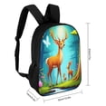 thumbnail image 2 of Deer Family in Enchanted Forest Backpack 17in Laptop traveling Bag Bags, 2 of 5