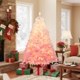 thumbnail image 4 of Gymax 6 FT Artificial Christmas Tree Hinged Snow Flocked Xmas Tree w/ 820 Branch Tips, 4 of 10