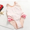 thumbnail image 2 of Little Toddler Girls Rash Guard One Piece Flamingo Swimsuit with Swim Cap, 2 of 9