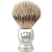 Parker Brosse de rasage 100 % poils de blaireau avec poignée chromée et support de brosse à rasage offert