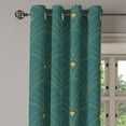 thumbnail image 2 of Ambesonne Art Deco Grommet Curtain, Teal Design Classic Scales, 50"x84", Teal and Sand Brown, 2 of 5