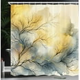 thumbnail image 4 of Ambesonne Yellow Shower Curtain, Autumnal Melancholy Branches, 69"Wx75"L, Khaki Slate Blue Eggshell, 4 of 4
