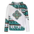 thumbnail image 4 of Womens Long Sleeve Tops Western Aztec Hoodie Ethnic Print Hoodie Pullover Cowgirl Rhombus Printed Hooded Sweatshirt Tops Womens Clothing Cheap, 4 of 8
