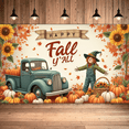 thumbnail image 4 of Colorful Leaves Happy Fall y'all Pumpkins Vintage Truck Sunflowers Autumn Harvest Banner for Thanksgiving Decoration Seasonal Party Indoor Outdoor, 4 of 9