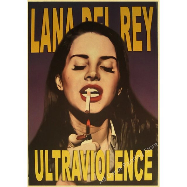 Lizzy Deluxe Lana Del Rey carteles Retro, impresiones de papel Kraft, Álbum de Música, póster Vintage, decoración de la habitación Del hogar, arte estético, pintura de pared