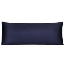 PiccoCasa Satin Pillowcase 20"x54" Long Body Pillowcases with Zipper, Navy