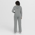 thumbnail image 2 of Women's WEAR by Erin Andrews Gray Houston Astros Waffle-Knit Long-Sleeve Hoodie & Lounge Pant Set, 2 of 6