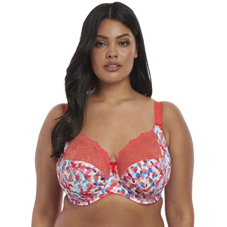 Elomi Womens Morgan Underwire Full Cup Stretch Lace Banded Bra, 40F, Coral  Haze