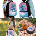thumbnail image 2 of Jeiento Dolphin Backpack for Girls Middle School Bag and Lunch Bag Set Pencil Case 3 In 1 Elementary Preschool Students Bookbag Back Packs Pink Kids Child Daypack Back To School Rucksack Satchel, 2 of 7