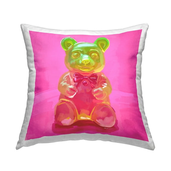 Stupell Industries Bright Candy Bear Decorative Printed Throw Pillow Design by Amelia Noyes