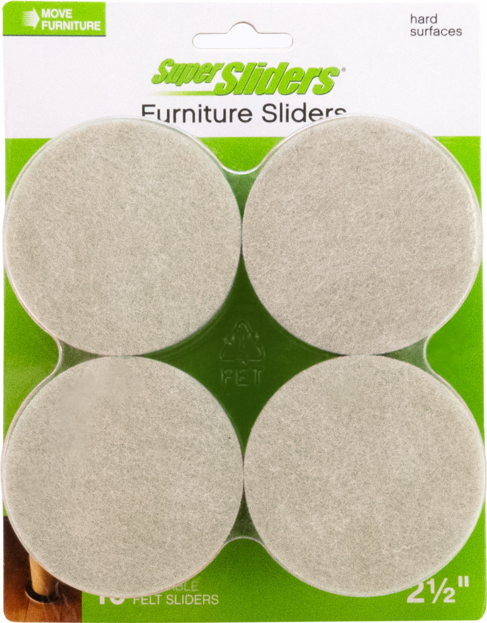 Super Sliders 3 1/2" Round Furniture Sliders – 16 Pack, Reusable Moving Pads for Hardwood Floors (Beige)