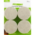 thumbnail image 6 of Super Sliders 3 1/2" Round Furniture Sliders – 16 Pack, Reusable Moving Pads for Hardwood Floors (Beige), 6 of 7