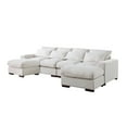 thumbnail image 3 of Miekor Furniture Tatman Linen Blend Sectional with 2 Ottomans 00021, 3 of 6