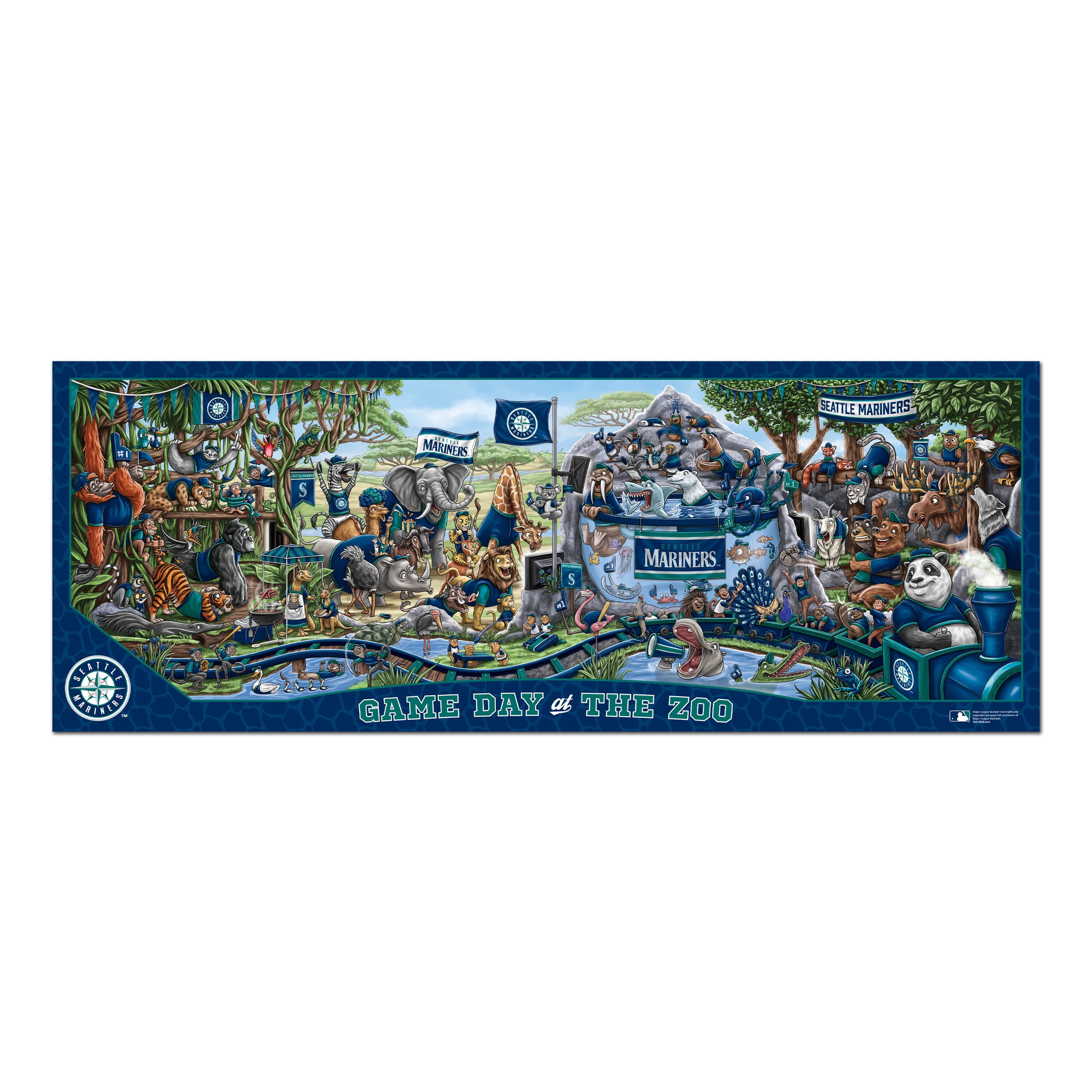 YouTheFan MLB Seattle Mariners Game Day at the Zoo Puzzle - 500 Piece