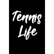 Tennis Life: Blank Lined Journal College Rule Script Black White