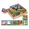 thumbnail image 1 of Melissa & Doug Farm cube Puzzle (preescolar para niños, seis rompecabezas en uno, construcción de madera resistente, 16 cubos y bandeja de madera, gran regalo para niñas y niños, ideal para niños de 3 Melissa &Amp; Doug 73016200, 1 of 1