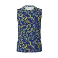thumbnail image 6 of Lsque Uncaria Flower Print Men's Cotton Blend Sleeveless Muscle Shirts (S-3XL)- Moisture Wicking, Odor Protection, UPF 30+,, 6 of 8