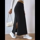 thumbnail image 5 of Faldas Tubo de Punto Ajustadas para Mujer, Falda Midi de Cintura Alta con Abertura Elástica Negro M, 5 of 8