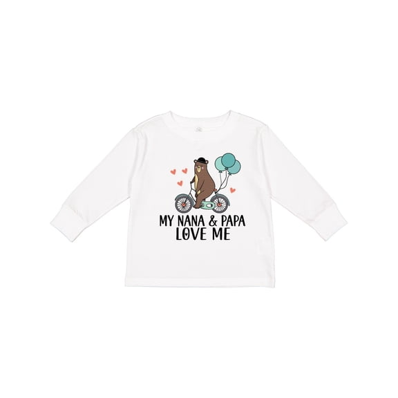 Inktastic My Nana Papa Love Me Grandchild Boys Long Sleeve Toddler T-Shirt
