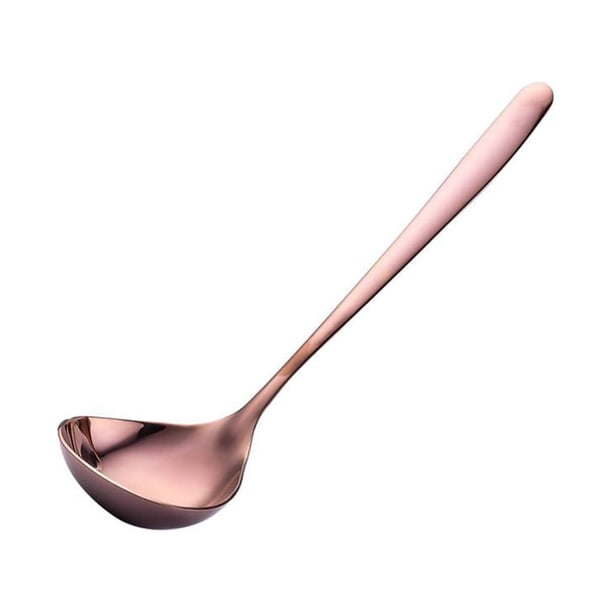 Wosthever Cuchara para salsa de acero inoxidable, espejo de repuesto pulido, antioxidante, brillante, inodoro, suave, cuchara para sopa de cocina Cocina y Comedor Oro rosa