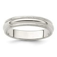 thumbnail image 6 of 925 Sterling Silver 4mm Half Round Milgrain Band Ring Size 5, 6 of 6