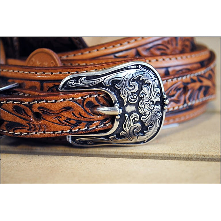 Tony lama tooled leather ranger belt sale